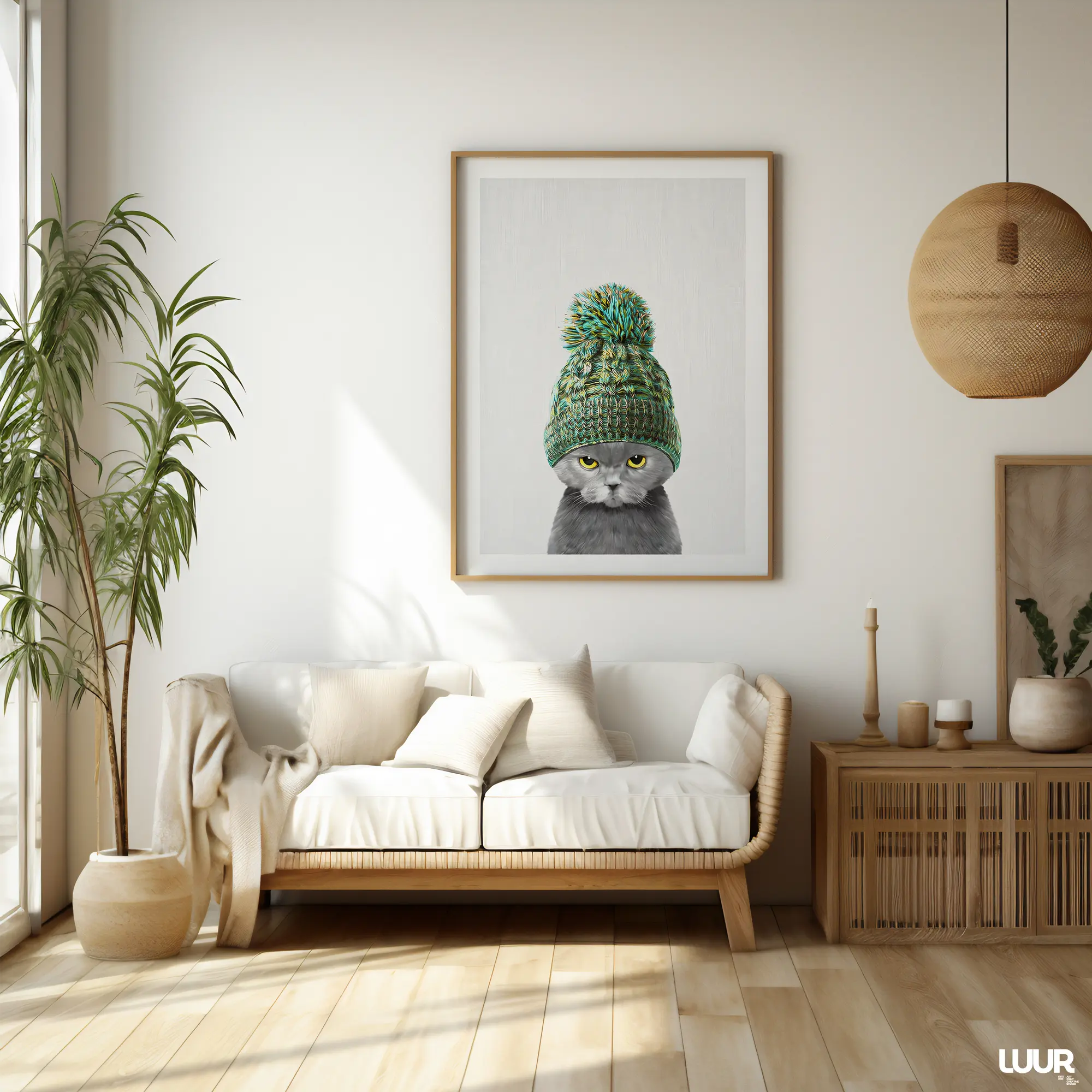 animal-wall-art Funny Cat Poster – Cute Comic Animal Printable Wall Art for Kids Room, Playful Animal Digital Print & Home Wall Decor – Instant Download - Image 2