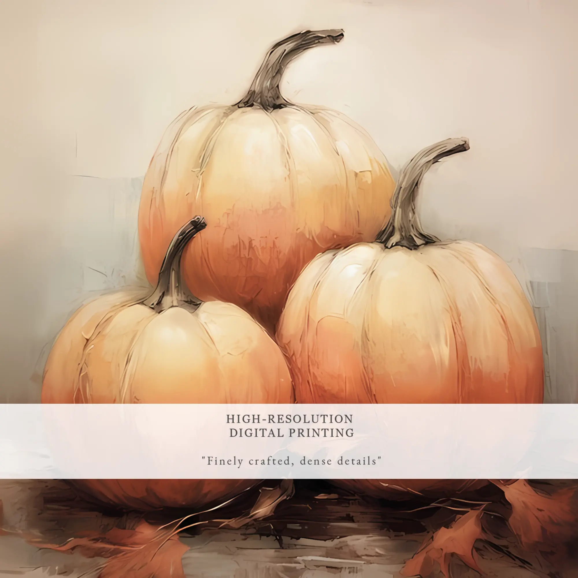 art-deco-wall-art Kitchen Wall Art – Autumn Pumpkins Vintage Printable Oil Painting - Image 5