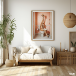 Funny Giraffe on Toilet Poster – Quirky Bathroom Wall Art, Whimsical Animal Printable Digital Download