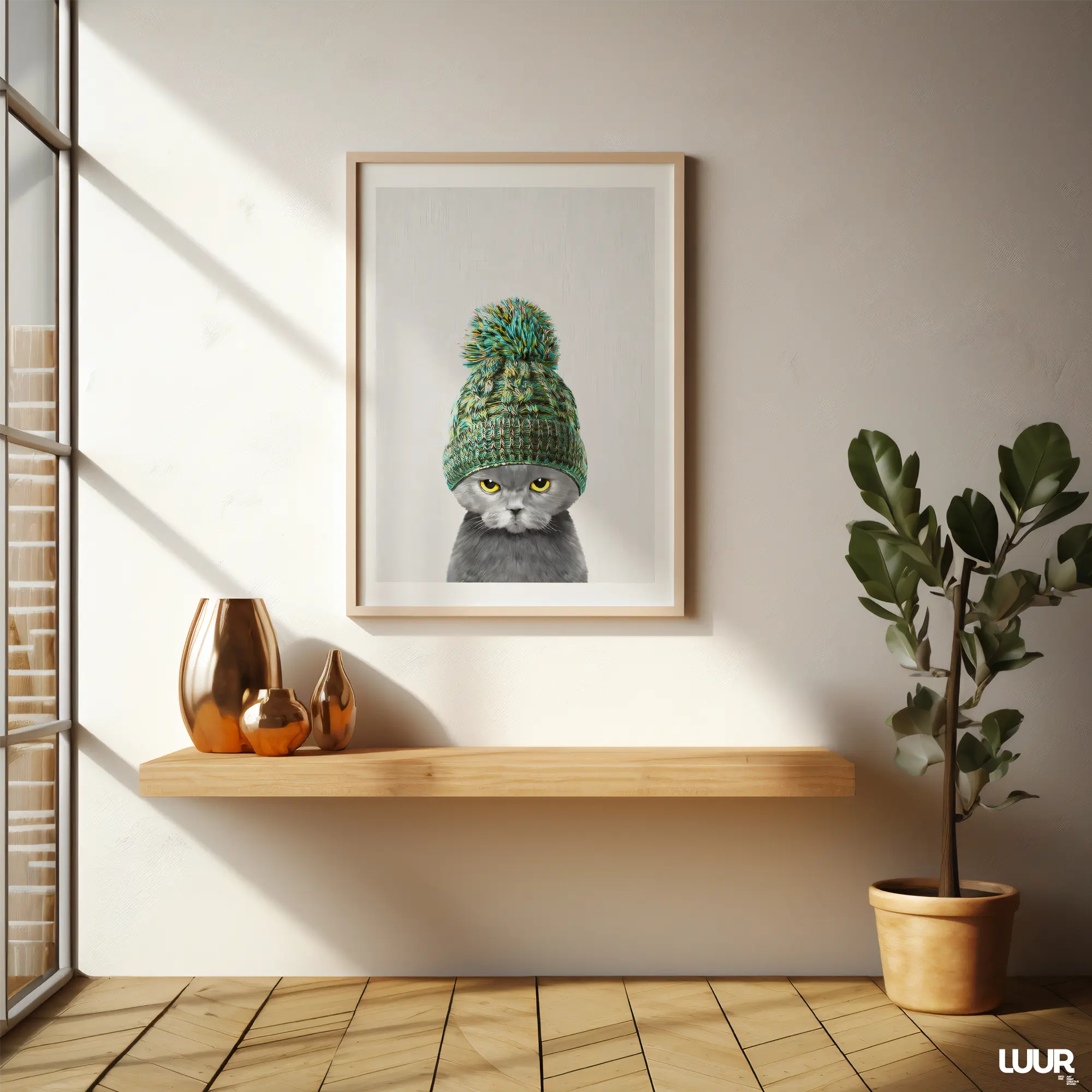 cat-wall-art Funny Cat Poster – Cute Comic Animal Printable Wall Art for Kids Room, Playful Animal Digital Print & Home Wall Decor – Instant Download - Image 5