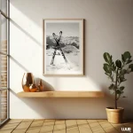 Winter Wall Art Printable – Black & White Crossed Skis Minimal Mountain Poster | Seasonal Home Decor - Image 6