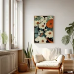 Flower Wall Art – Vibrant Asian Floral Printable Poster for Home Decor | Colorful Botanical Digital Art Print - Image 2