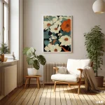 Flower Wall Art – Vibrant Asian Floral Printable Poster for Home Decor | Colorful Botanical Digital Art Print - Image 3