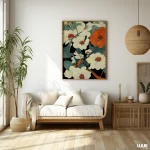 Flower Wall Art – Vibrant Asian Floral Printable Poster for Home Decor | Colorful Botanical Digital Art Print - Image 4