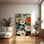 Flower Wall Art – Vibrant Asian Floral Printable Poster for Home Decor | Colorful Botanical Digital Art Print - Image 5