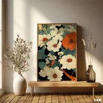 Flower Wall Art – Vibrant Asian Floral Printable Poster for Home Decor | Colorful Botanical Digital Art Print