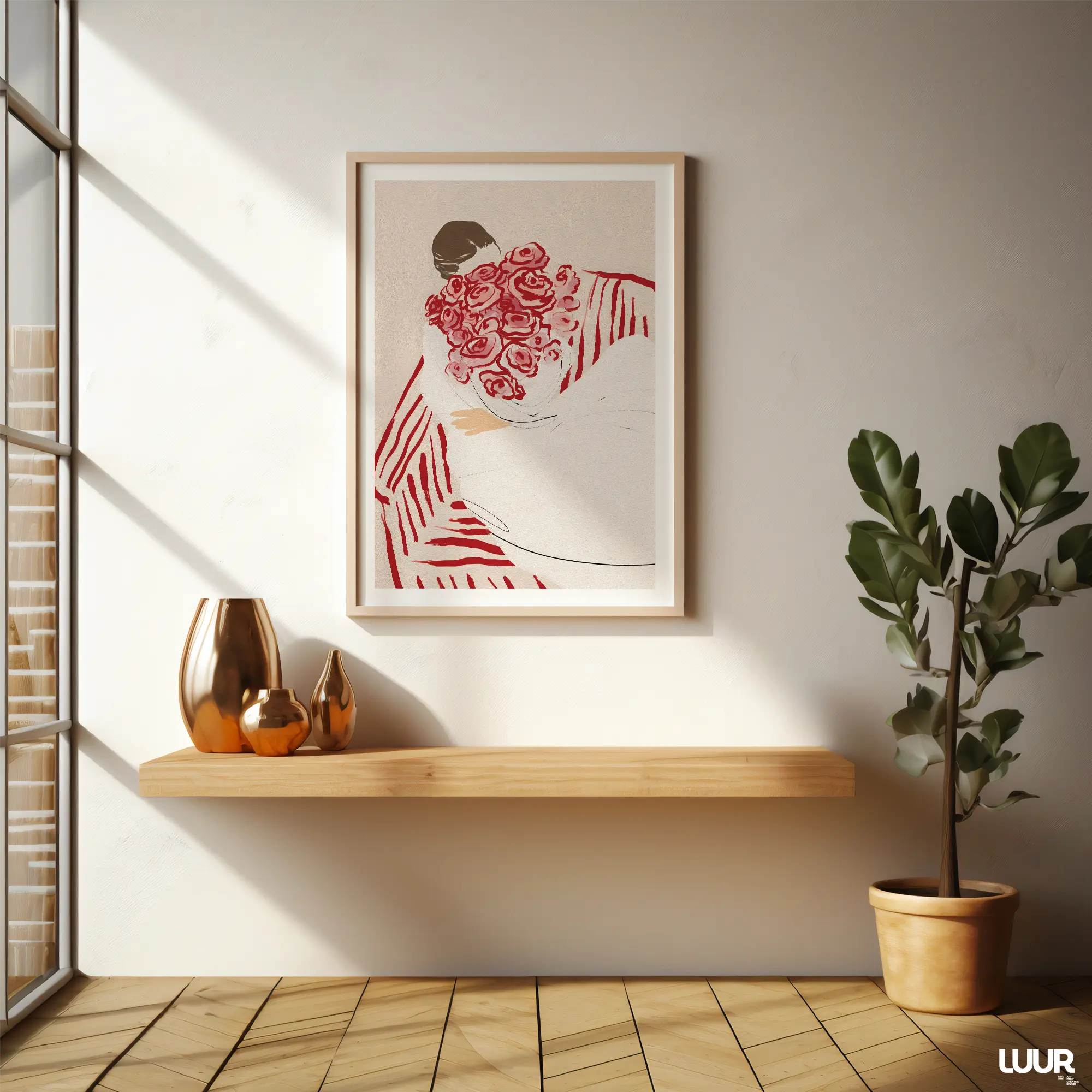 girly-wall-deeco Girly Wall Art – Feminine Red & Pink Illustration for Modern Bedroom Decor - Image 4