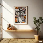 Halloween Wall Art – Whimsy Witch Skeleton Printable Poster, Spooky Gothic Digital Art for Halloween Home Decor - Image 3