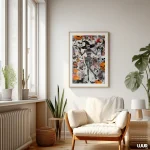 Halloween Wall Art – Whimsy Witch Skeleton Printable Poster, Spooky Gothic Digital Art for Halloween Home Decor - Image 4