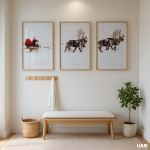 Christmas Wall Art, Santa Claus and Reindeer Prints – Set of 3 Holiday Printables for Cozy Christmas Home Decor - Image 7