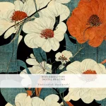 Flower Wall Art – Vibrant Asian Floral Printable Poster for Home Decor | Colorful Botanical Digital Art Print - Image 6