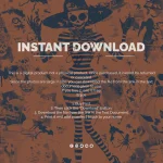 Halloween Wall Art – Whimsy Witch Skeleton Printable Poster, Spooky Gothic Digital Art for Halloween Home Decor - Image 10