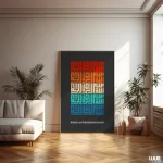 Islamic Wall Art | Colorful Kufic Bismillahirrahmanirrahim Printable | Modern Arabic Calligraphy Poster - Image 5