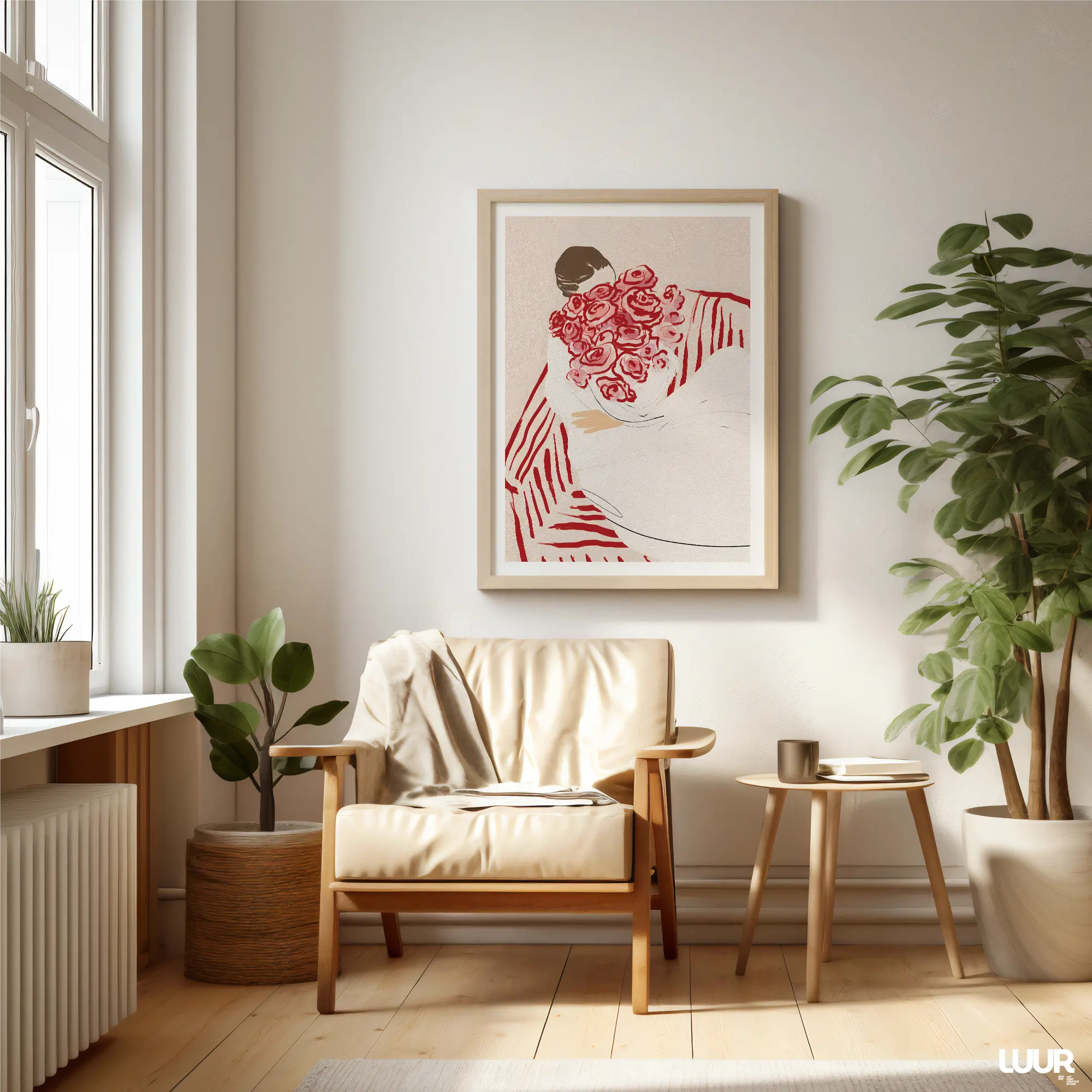 kids-room-wall-art Girly Wall Art – Feminine Red & Pink Illustration for Modern Bedroom Decor - Image 6