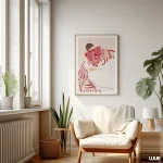 Girly Wall Art – Feminine Red & Pink Illustration for Modern Bedroom Decor - Image 9