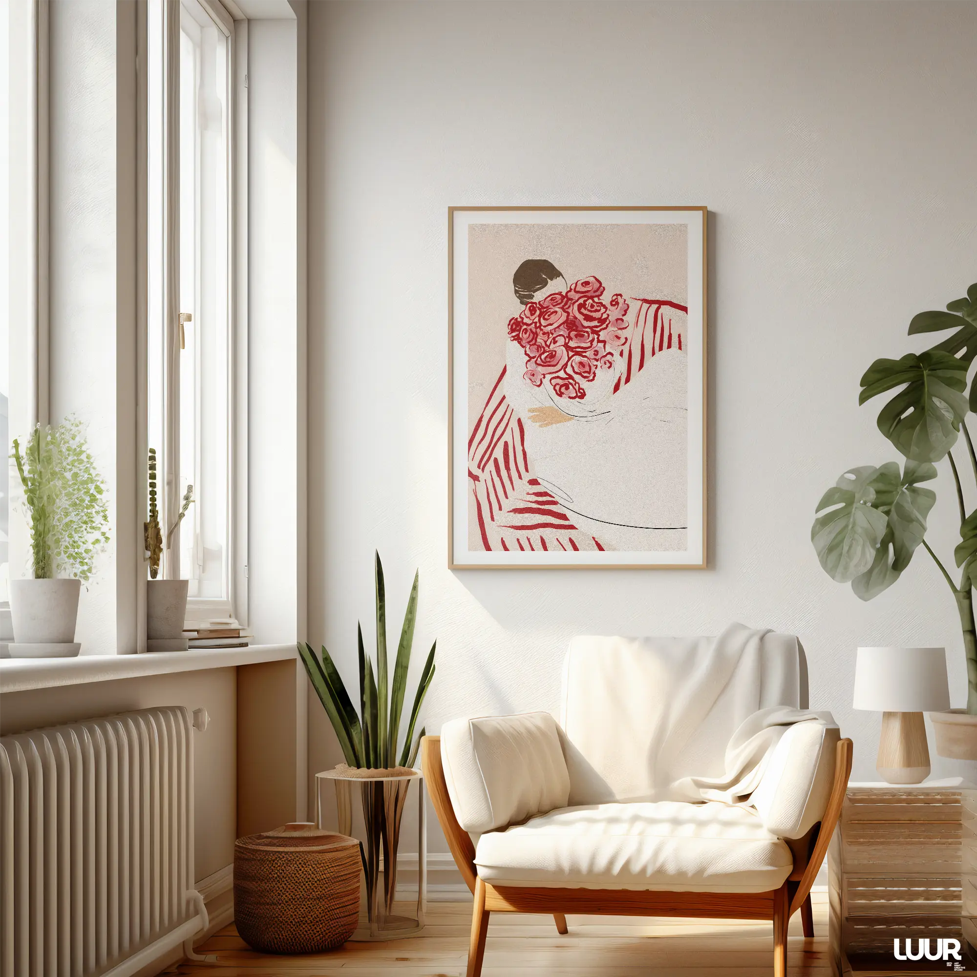 red-wall-art Girly Wall Art – Feminine Red & Pink Illustration for Modern Bedroom Decor - Image 9