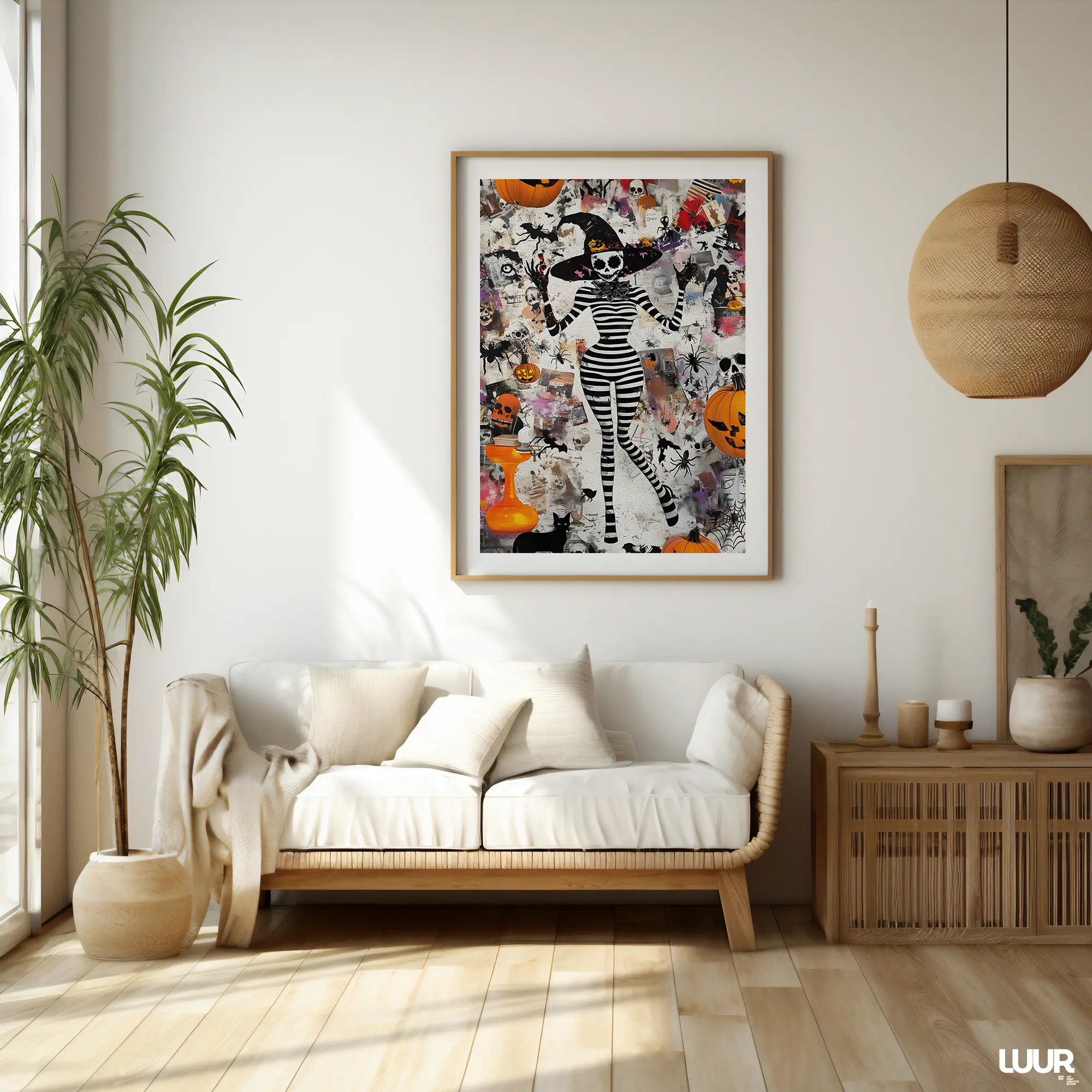 wall-art-wall-decor Halloween Wall Art – Whimsy Witch Skeleton Printable Poster, Spooky Gothic Digital Art for Halloween Home Decor - Image 9