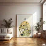 Botanical Wall Art | Abstract Floral Woman Illustration | Modern Yellow & Green Nature Poster - Image 8