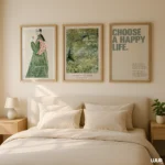 Set of 3 Print | Green Wall Art Set for Living Room | Minimal Botanical Gallery Posters - Image 5