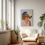 Funny Dog Wall Art Print, Coffee Lover Dog Illustration, Cute Dog Poster, Modern Animal Art, Playful Home Decor, Digital Download - Image 4