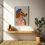 Funny Dog Wall Art Print, Coffee Lover Dog Illustration, Cute Dog Poster, Modern Animal Art, Playful Home Decor, Digital Download - Image 6