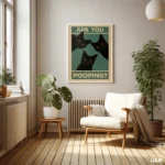 Funny Bathroom Wall Art, Black Cat Wall Art Poster, Are You Pooping Cat Print, Quirky Toilet Decor, Printable Bathroom Humor Art