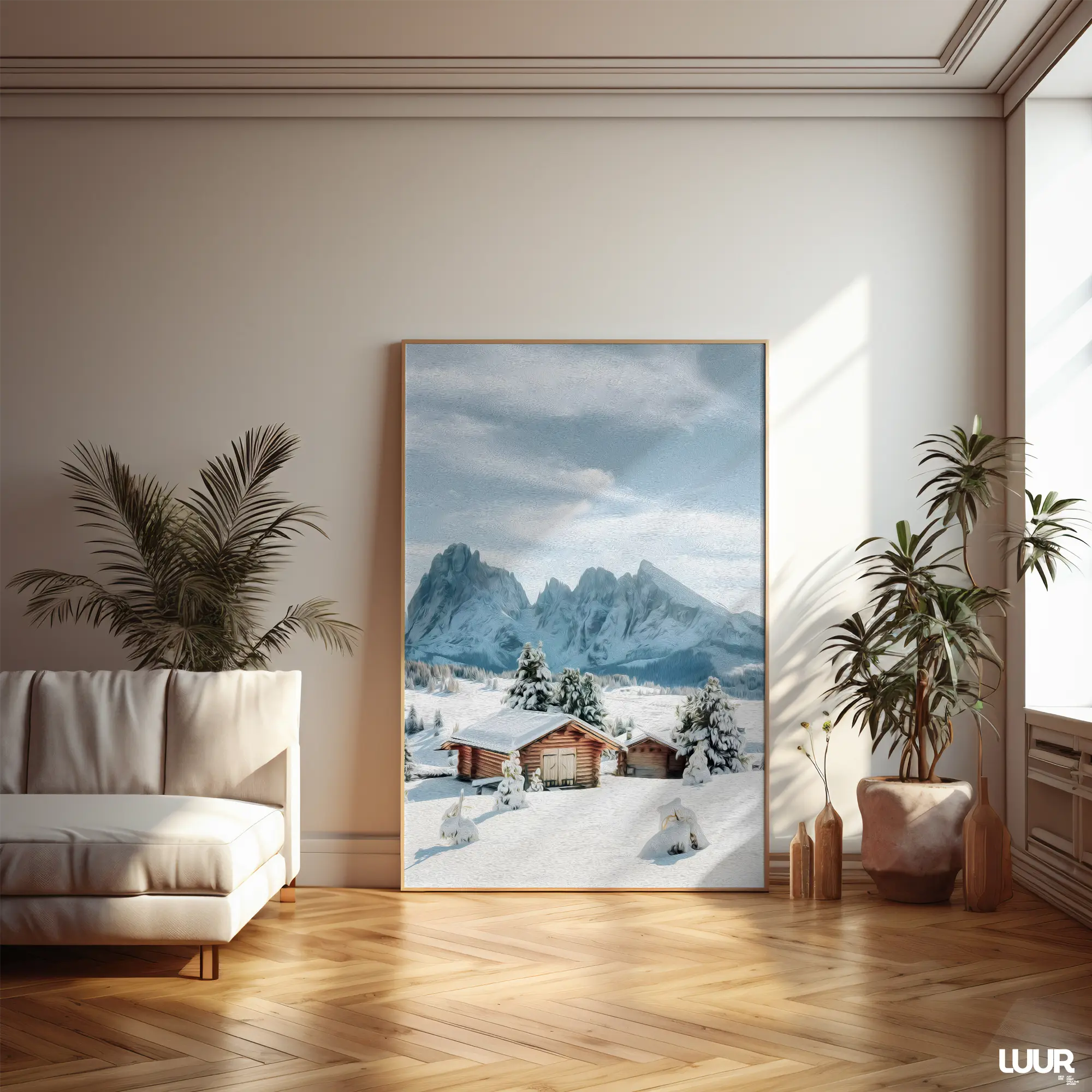 home-decor Landscape Wall Art, Winter Mountain Home Print, Snowy Alpine Scenery Poster, Cozy Nordic Nature Digital Download - Image 4