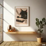 Japanese Wall Art Black Cat Wall Art Print, Cute Sushi Cat Poster, Modern Wall Decor for Kitchen Living Room, Instant Digital Download - Image 7