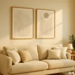 Line Art Wall Art Set of 2 – Minimal Abstract Beige Printable Decor - Image 3