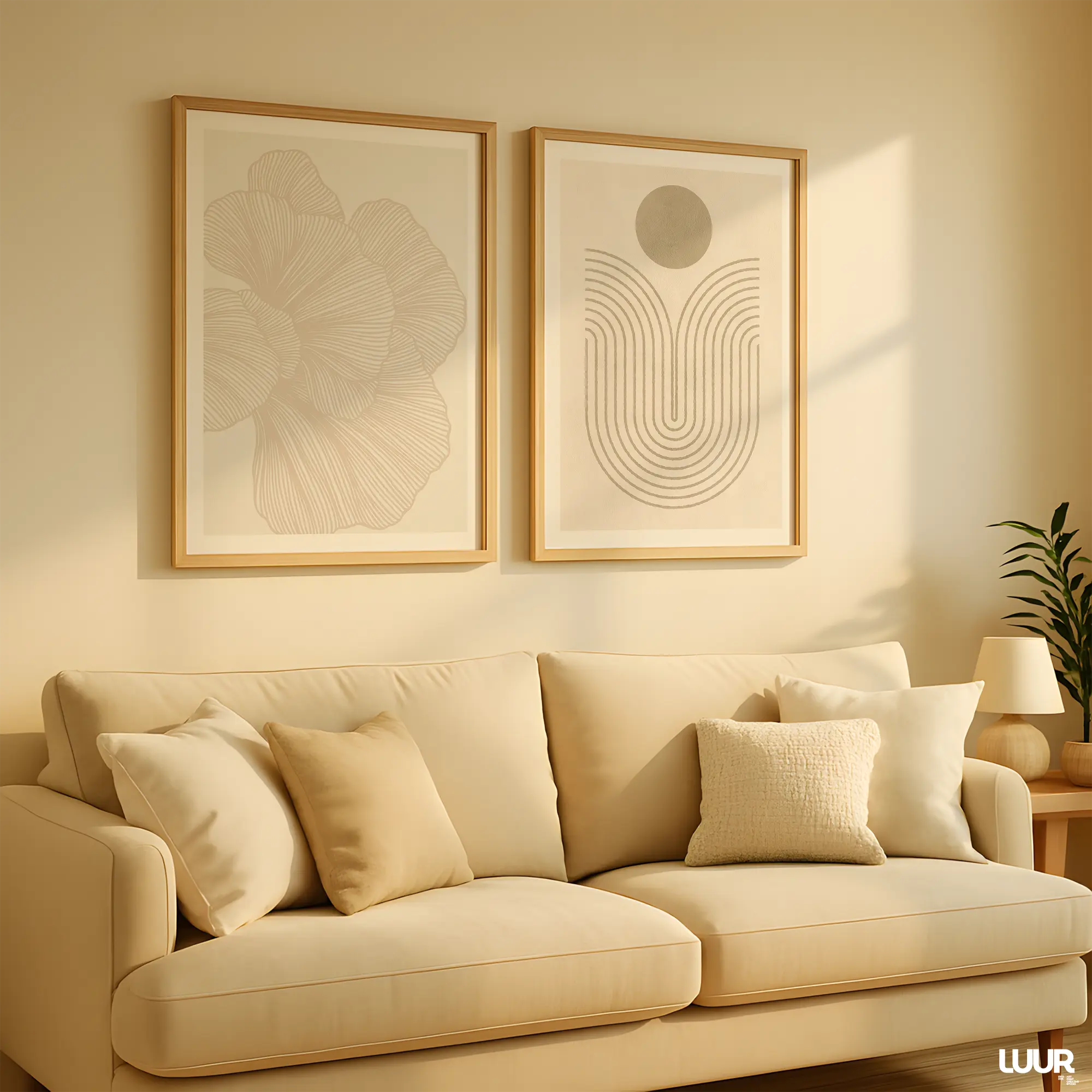 line-art-wall-art Line Art Wall Art Set of 2 – Minimal Abstract Beige Printable Decor - Image 3