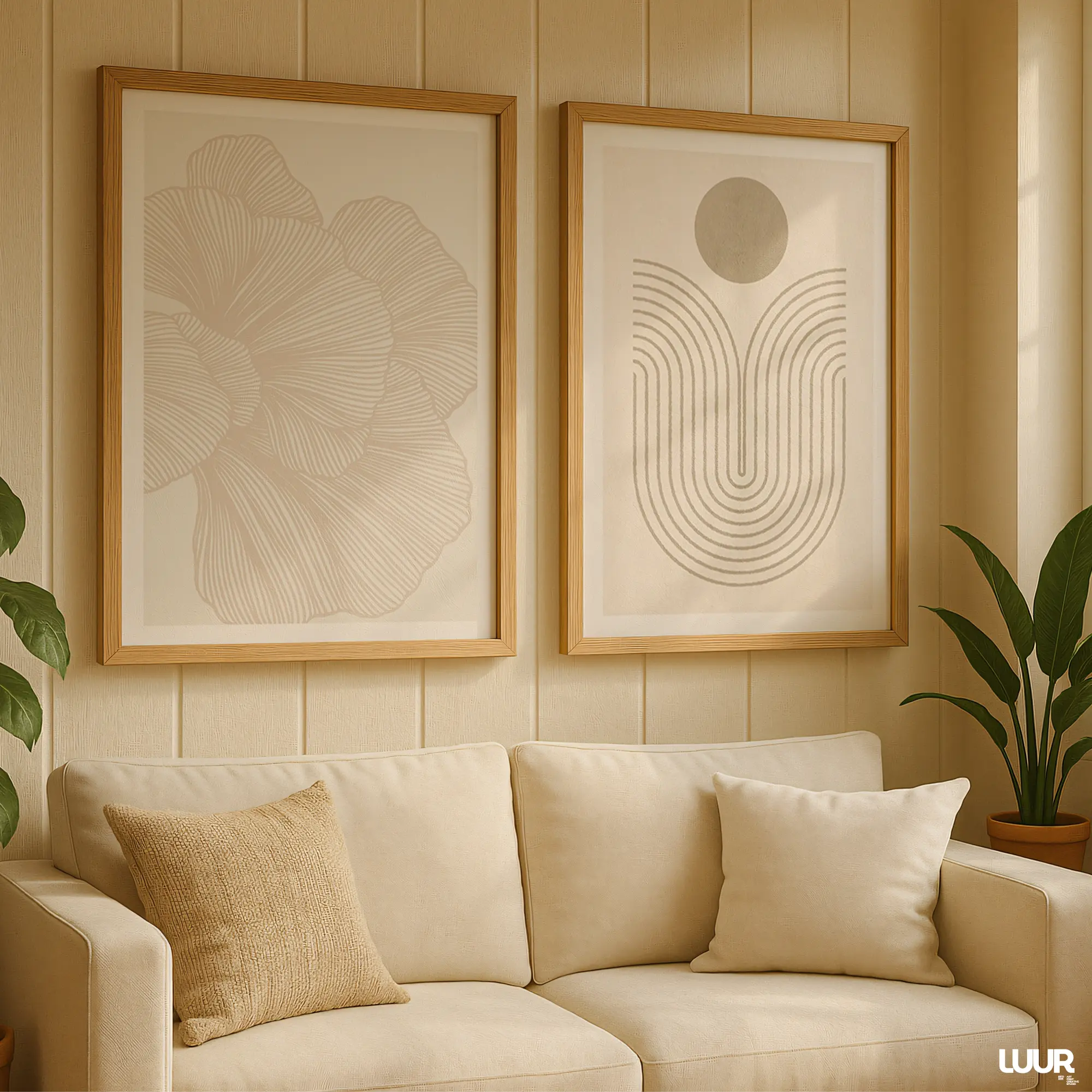 line-wall-art Line Art Wall Art Set of 2 – Minimal Abstract Beige Printable Decor - Image 4