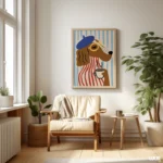 Funny Dog Wall Art Print, Coffee Lover Dog Illustration, Cute Dog Poster, Modern Animal Art, Playful Home Decor, Digital Download - Image 9