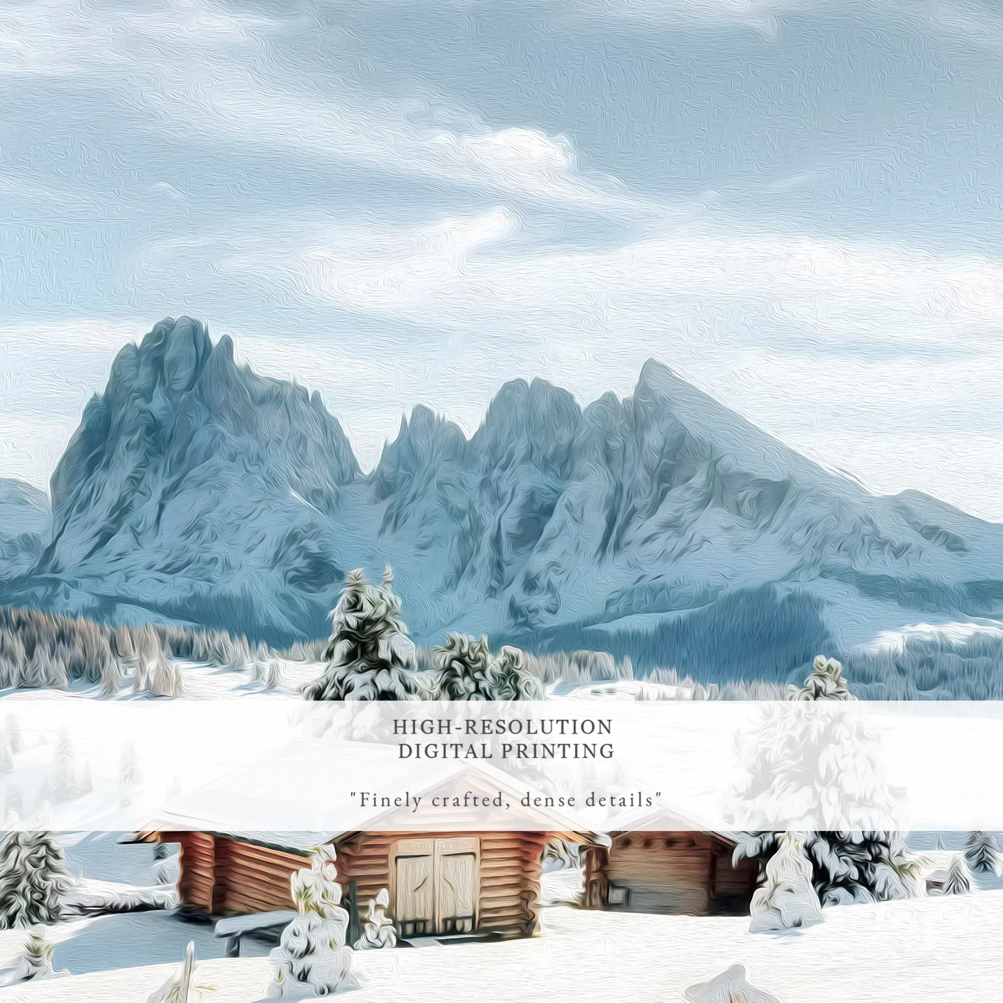 wall-art-print Landscape Wall Art, Winter Mountain Home Print, Snowy Alpine Scenery Poster, Cozy Nordic Nature Digital Download - Image 7