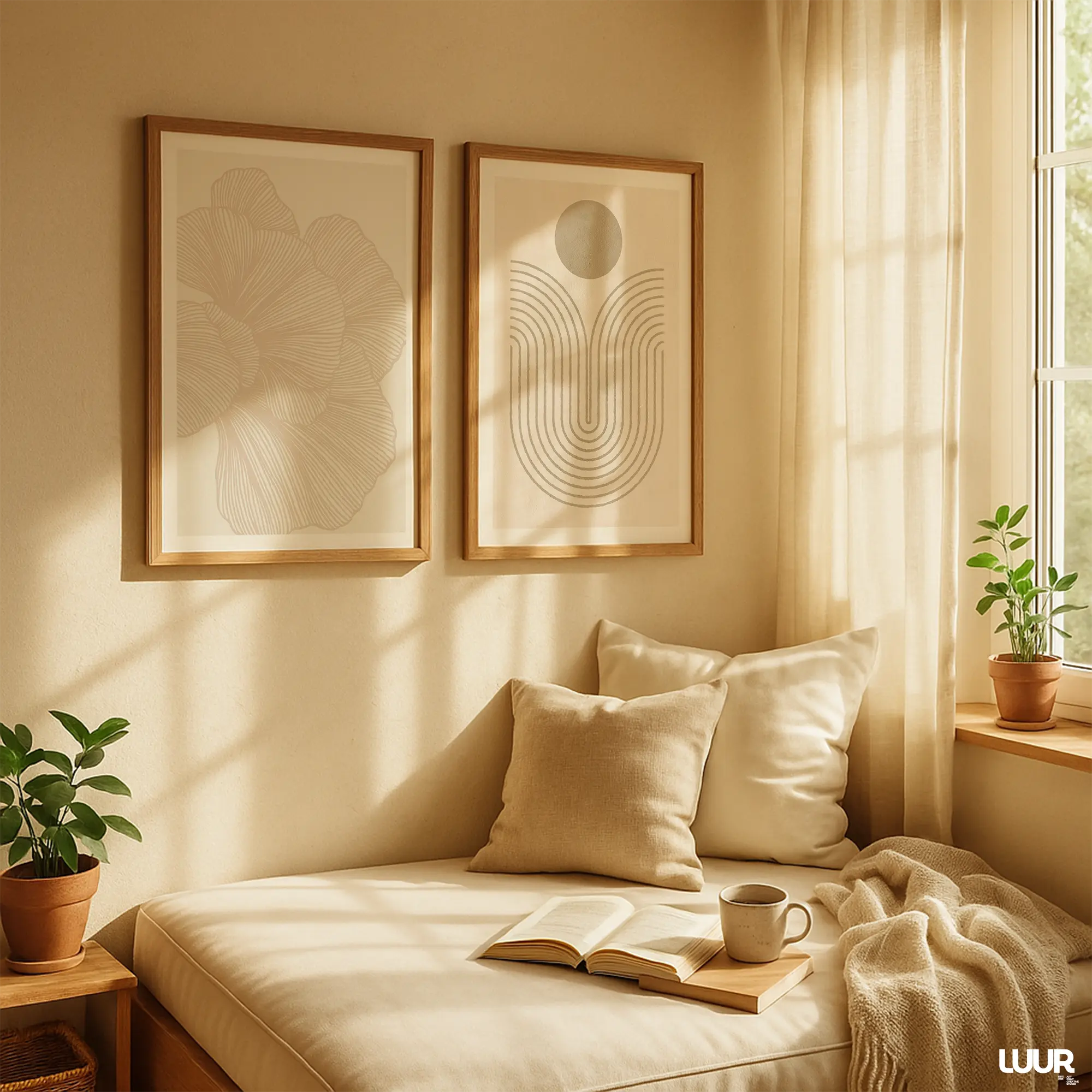 wall-art-wall-decor Line Art Wall Art Set of 2 – Minimal Abstract Beige Printable Decor - Image 9