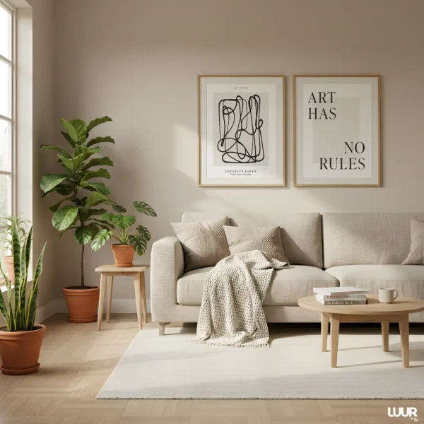 Wall Art Set of 2 Abstract Printable, Minimal Lines Art, Modern Neutral Gallery Wall Art, Contemporary Abstract Poster Set, Digital Art