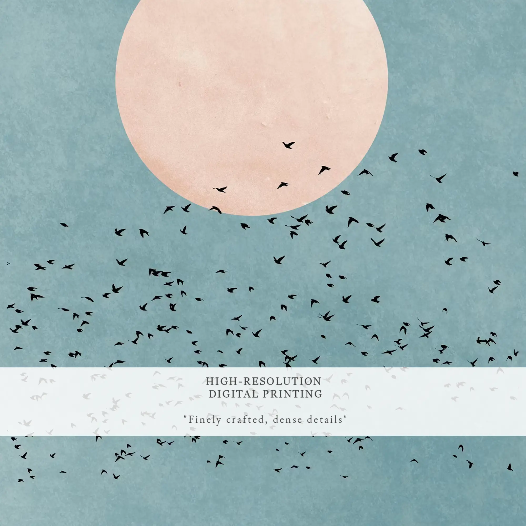 Blue Wall Art Printable, Minimal Moon and Birds Poster, Modern Sky Illustration, Calm Contemporary Home Decor, Digital Download Blue Wall Art Printable, Minimal Moon and Birds Poster, Modern Sky Illustration, Calm Contemporary Home Decor, Digital Download