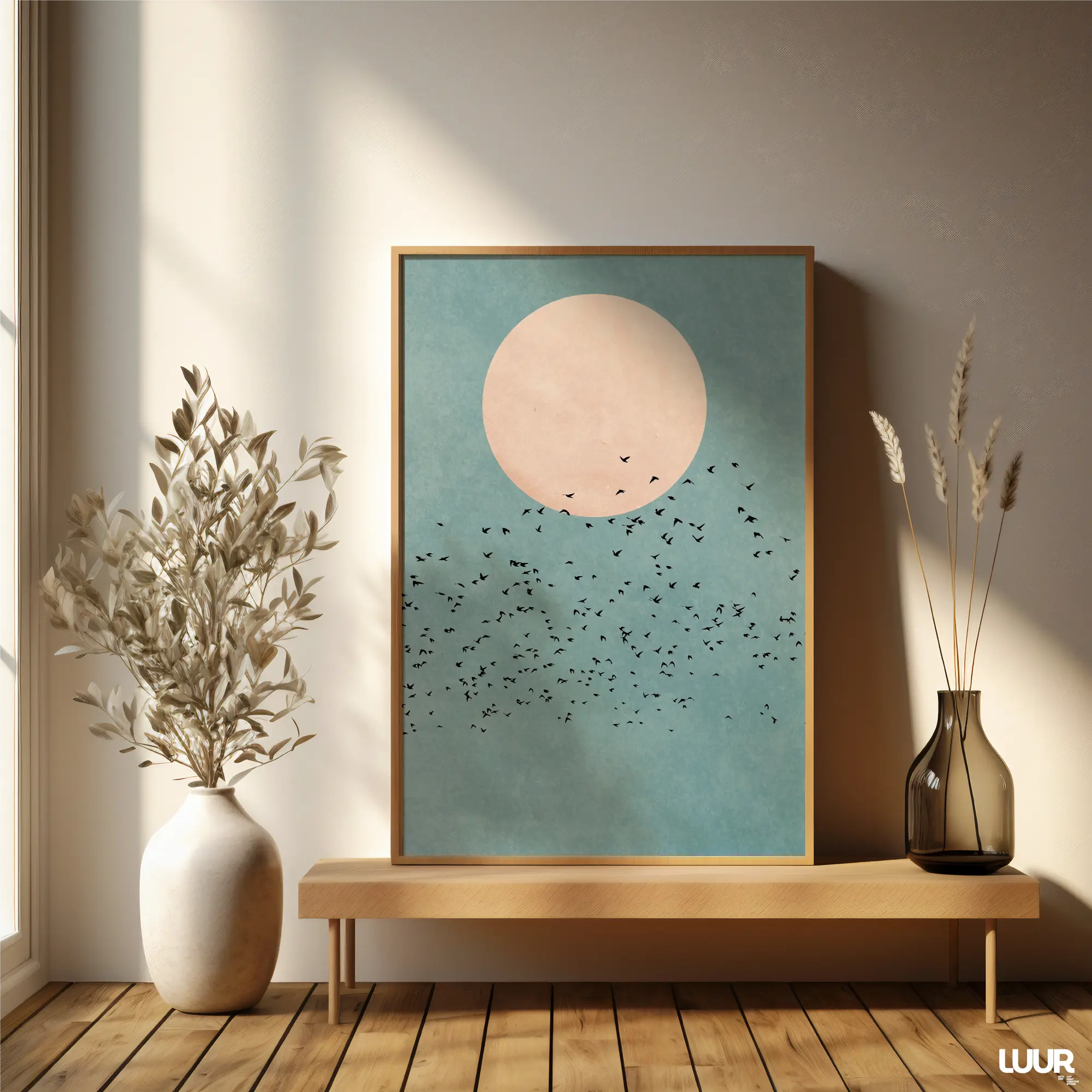 Blue Wall Art Printable, Minimal Moon and Birds Poster, Modern Sky Illustration, Calm Contemporary Home Decor, Digital Download Blue Wall Art Printable, Minimal Moon and Birds Poster, Modern Sky Illustration, Calm Contemporary Home Decor, Digital Download