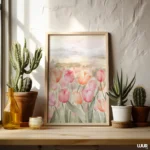 Floral Wall Art Printable, Soft Pink Tulip Art, Pastel Flower Wall Decor, Romantic Botanical Poster, Minimal Spring Home Decor, Digital Art - Image 5