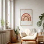 Nursery Wall Art Rainbow Printable, Boho Neutral Rainbow Nursery Decor, Kids Room Wall Art, Modern Minimal Baby Poster, Digital Download