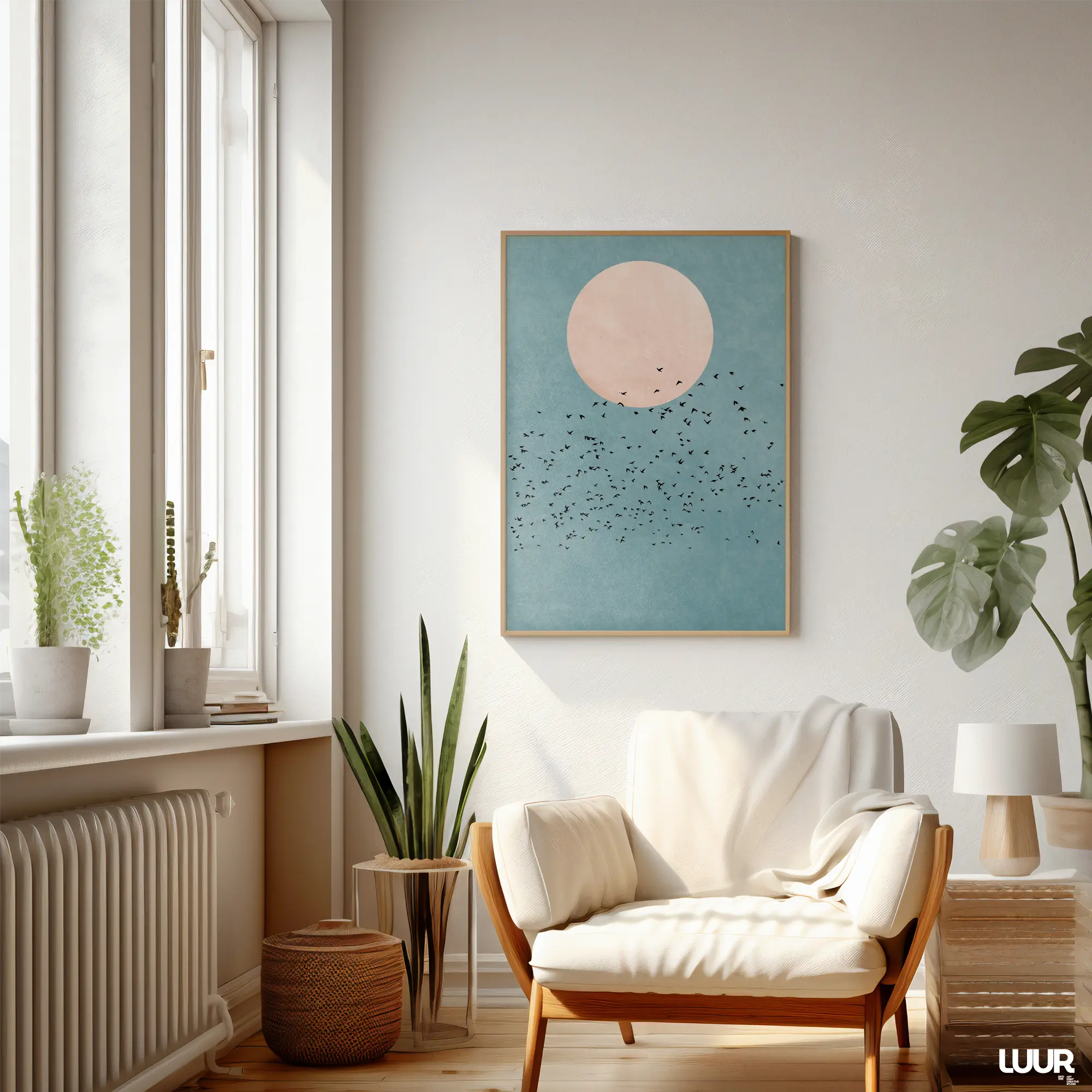 Blue Wall Art Printable, Minimal Moon and Birds Poster, Modern Sky Illustration, Calm Contemporary Home Decor, Digital Download Blue Wall Art Printable, Minimal Moon and Birds Poster, Modern Sky Illustration, Calm Contemporary Home Decor, Digital Download