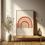 Nursery Wall Art Rainbow Printable, Boho Neutral Rainbow Nursery Decor, Kids Room Wall Art, Modern Minimal Baby Poster, Digital Download