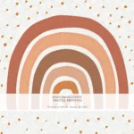 Nursery Wall Art Rainbow Printable, Boho Neutral Rainbow Nursery Decor, Kids Room Wall Art, Modern Minimal Baby Poster, Digital Download