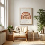 Nursery Wall Art Rainbow Printable, Boho Neutral Rainbow Nursery Decor, Kids Room Wall Art, Modern Minimal Baby Poster, Digital Download