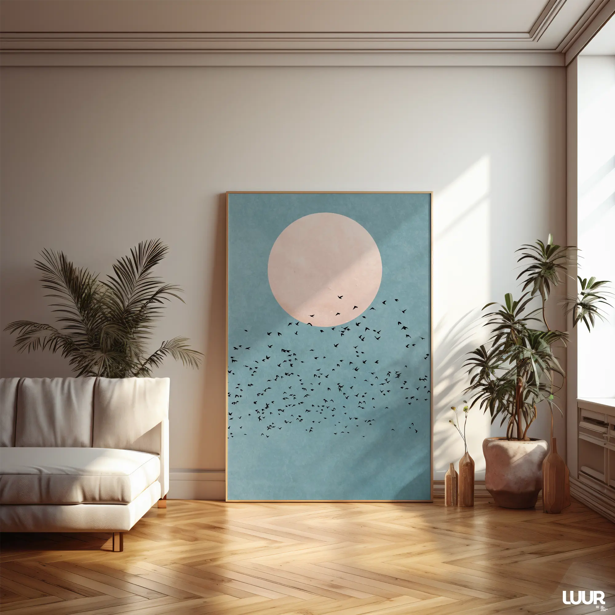 Blue Wall Art Printable, Minimal Moon and Birds Poster, Modern Sky Illustration, Calm Contemporary Home Decor, Digital Download Blue Wall Art Printable, Minimal Moon and Birds Poster, Modern Sky Illustration, Calm Contemporary Home Decor, Digital Download