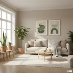 Green Wall Art Abstract Printable Set of 2, Modern Neutral Green Wall Decor, Minimal Shape Art, Contemporary Poster Pair, Digital Download