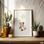 Nursery Wall Art Fox Printable, Cute Baby Animal Nursery Decor, Neutral Boho Kids Room Wall Art, Minimal Nursery Poster, Digital Download - Image 2