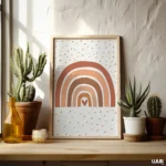 Nursery Wall Art Rainbow Printable, Boho Neutral Rainbow Nursery Decor, Kids Room Wall Art, Modern Minimal Baby Poster, Digital Download