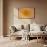 Orange Wall Art Sunset Print, Retro 70s Abstract Poster, Warm Minimalist Decor, Modern Boho Gallery Wall Art