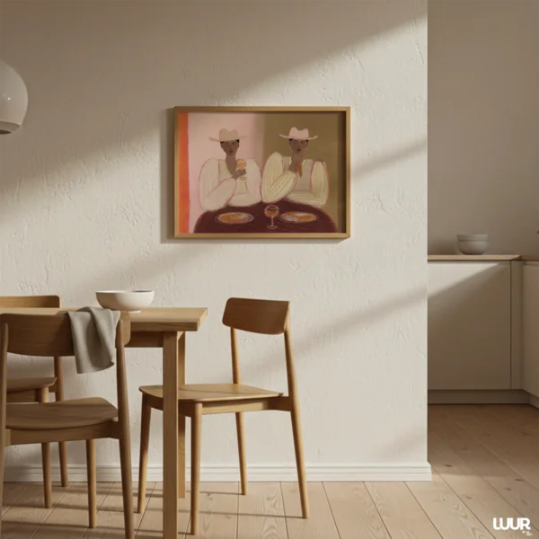 Cowgirl Wall Art Print, Pink Western Decor, Trendy Girls Night Poster, Modern Wine Dinner Gallery Wall Art, Kitchen Wall Decor