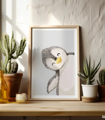 Nursery Wall Art, Penguin Wall Art for Baby Room, Cute Animal Nursery Decor, Kids Room Wall Art, Digital Download